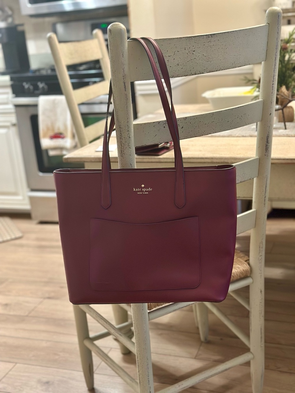 Kate Spade burgundy/wine leather tote